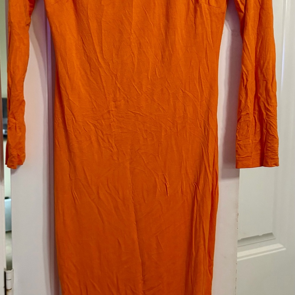 JLUXLABEL Vibrant Orange Long Sleeve Dress